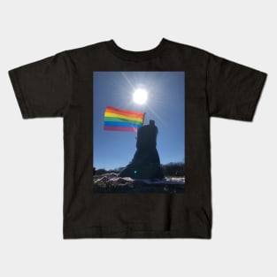 Pride Flag in Lesbian Boot Kids T-Shirt